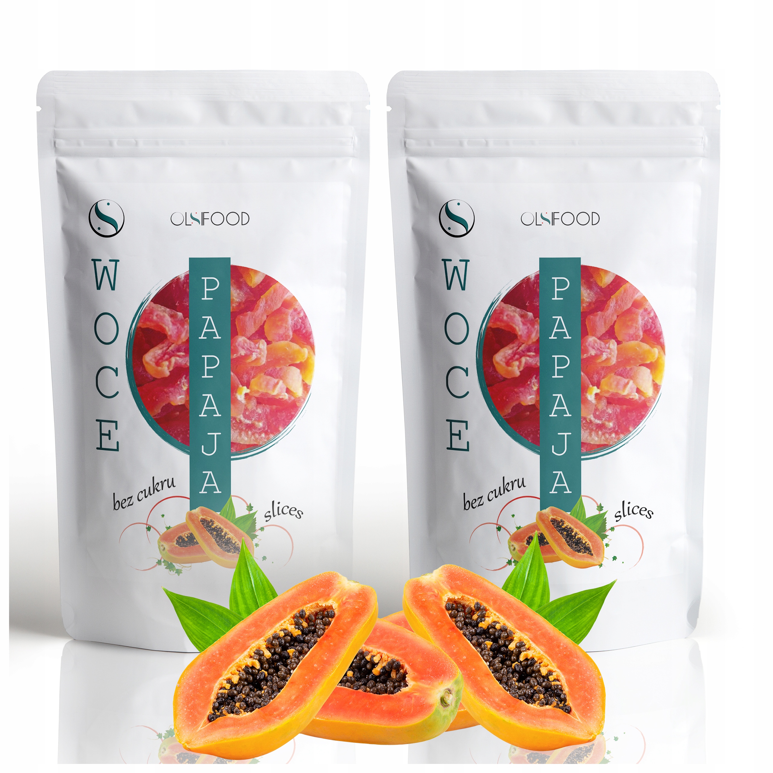 Levně Papája Sušená bez cukru 500g x2ks Nesířené plátky OlsiFood