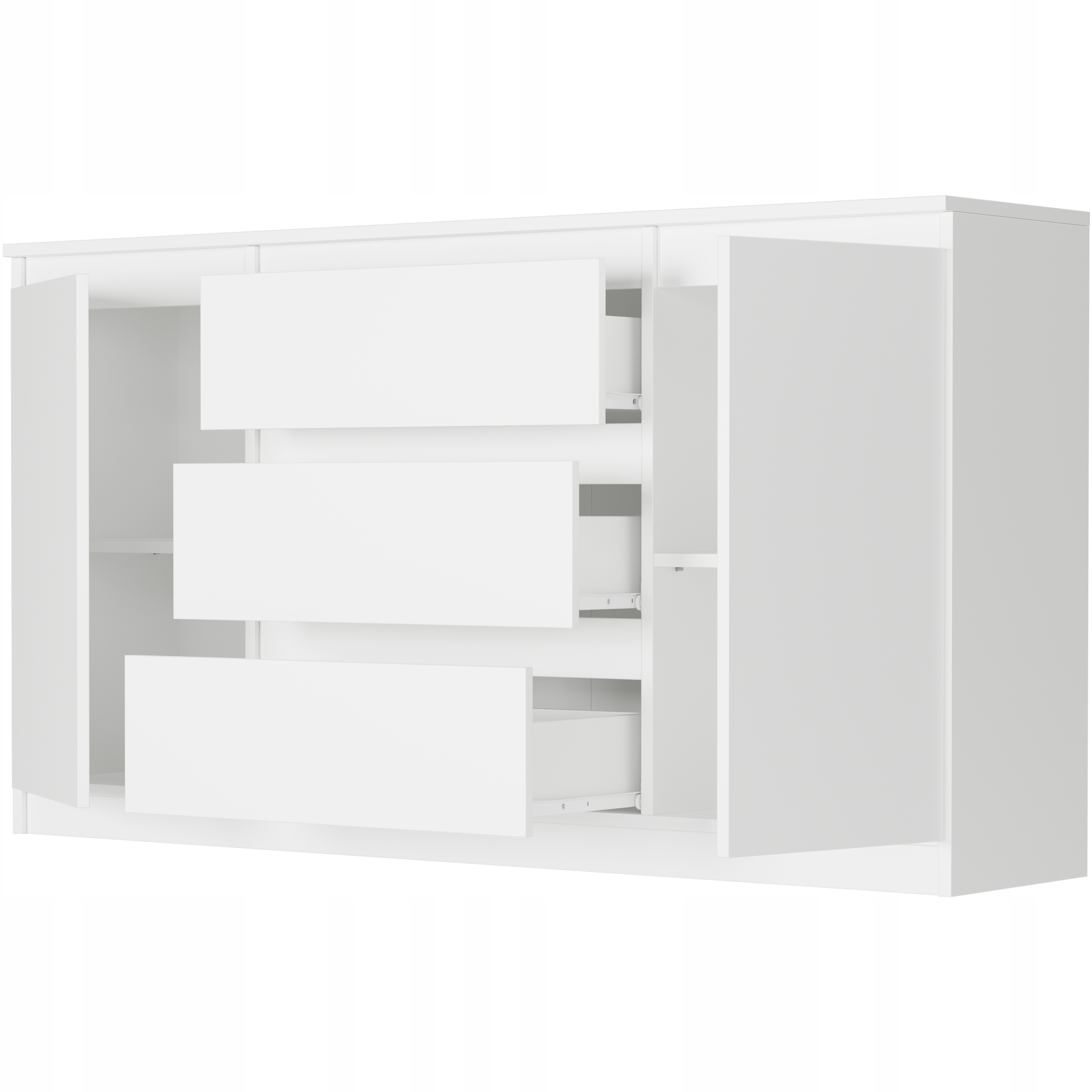 KOMODA 140 SZAFKA 3 SZUFLADY 2 PÓŁKI BIAŁA R-140-S3