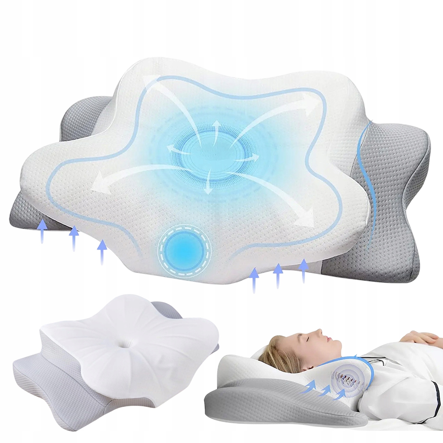 Polštář na spaní pro osoby spící na boku zad a břicha