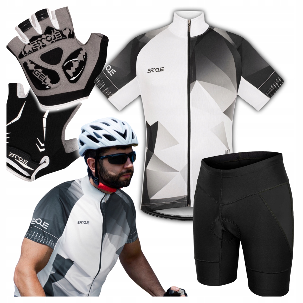 Pánský cyklistický overal vel XL, tričko, Kraťasy rukavice