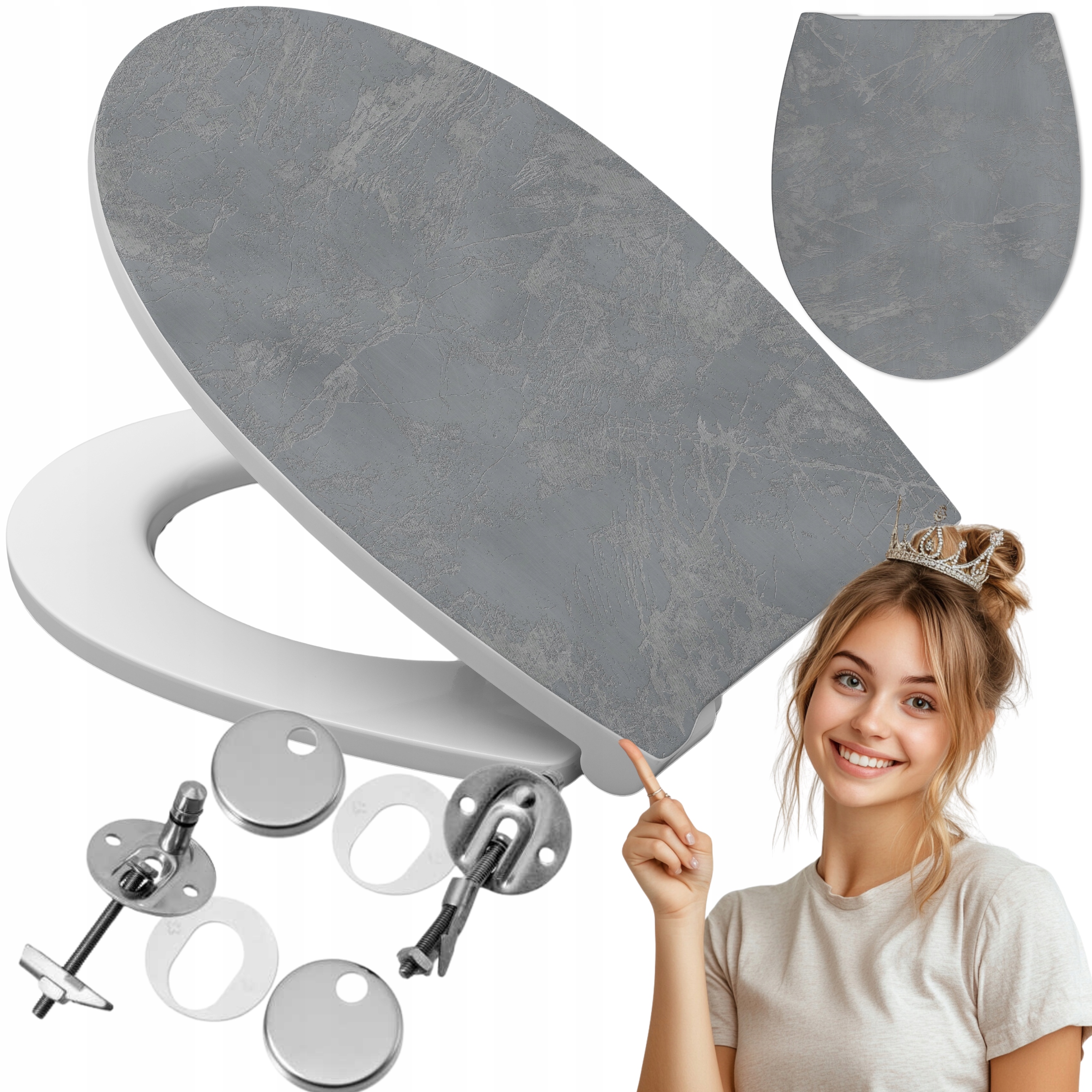 Wc sedátko šedé pro Koło Cersanit Roca s pozvolným sklápěním grafit Loft Wc