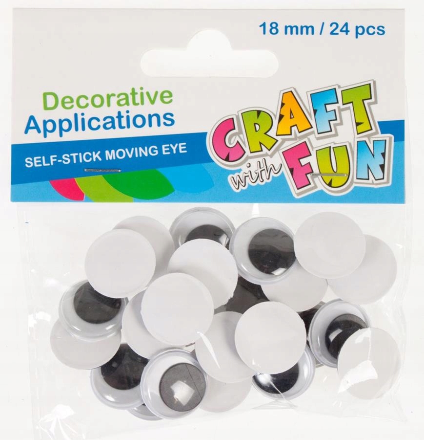 OZDOBA DEKORACYJNA SAMOPRZYLEPNE OCZKA OCZY 18mm