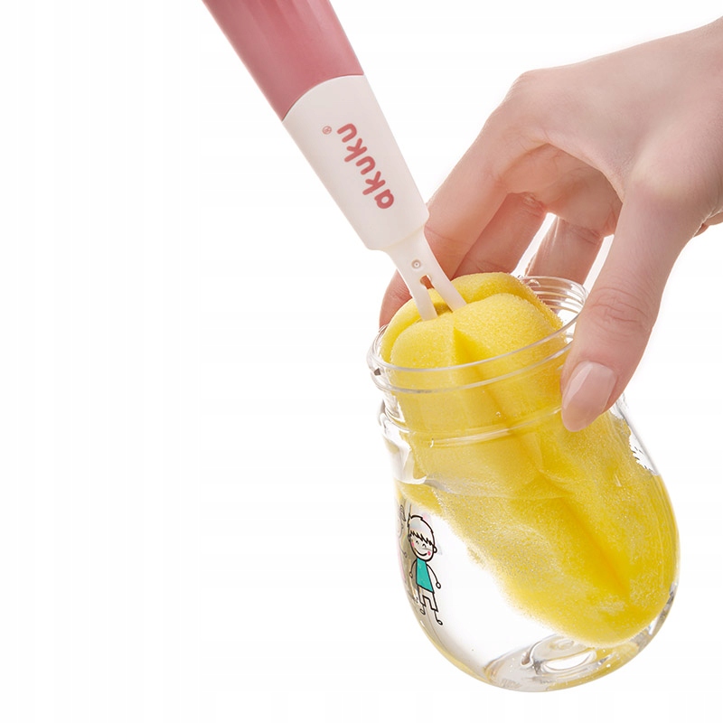 AKUKU SZCZOTKA DO BUTELEK I SMOCZKÓW ZESTAW GĄBKA Marka Akuku