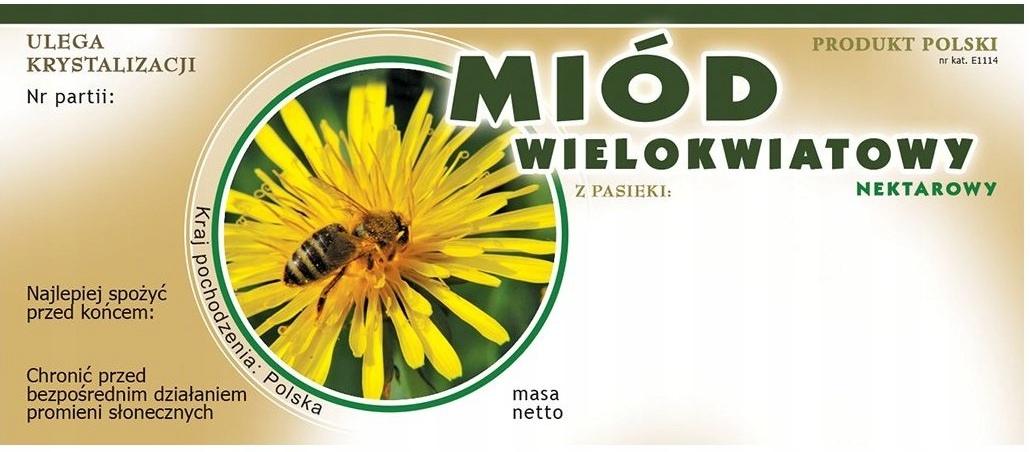 

Etykiety na Miód wielokwiatowy Kółko