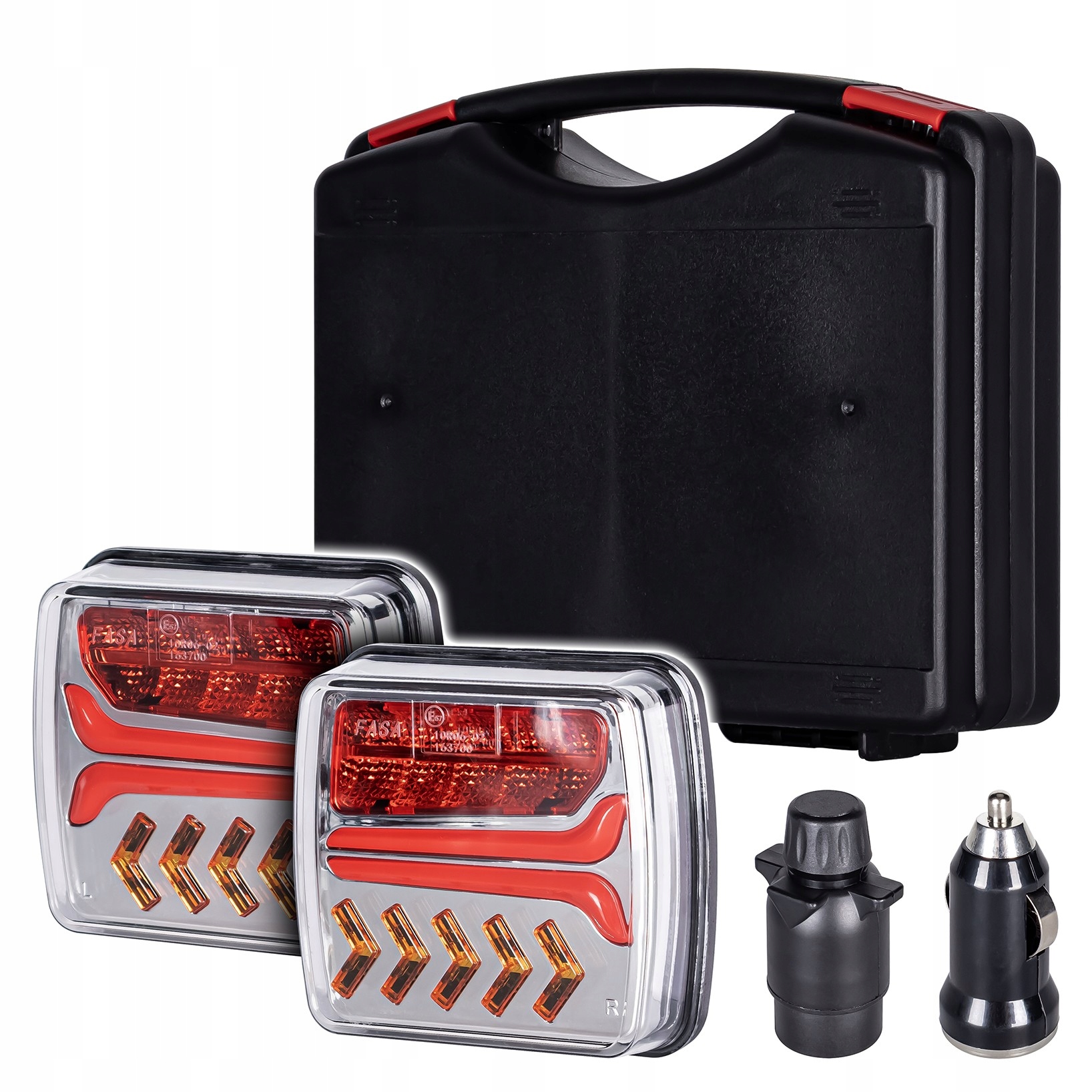 Sada zadních Led světel pro přívěs na magnet, bezdrátová, s kufrem