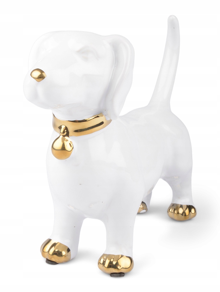 

Figurka Pies ceramiczna Biały Połysk