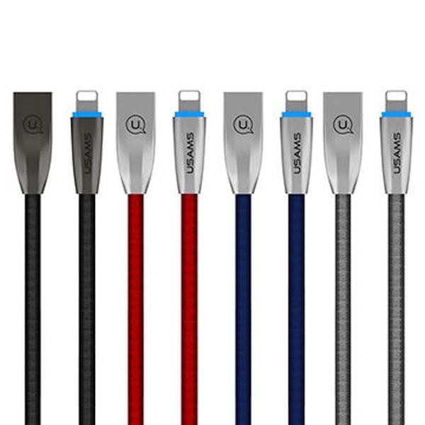 Usams Kabel pleciony U-Light Lightningniebieski/blue 1,2m IPZSUSB03 (US-SJ1