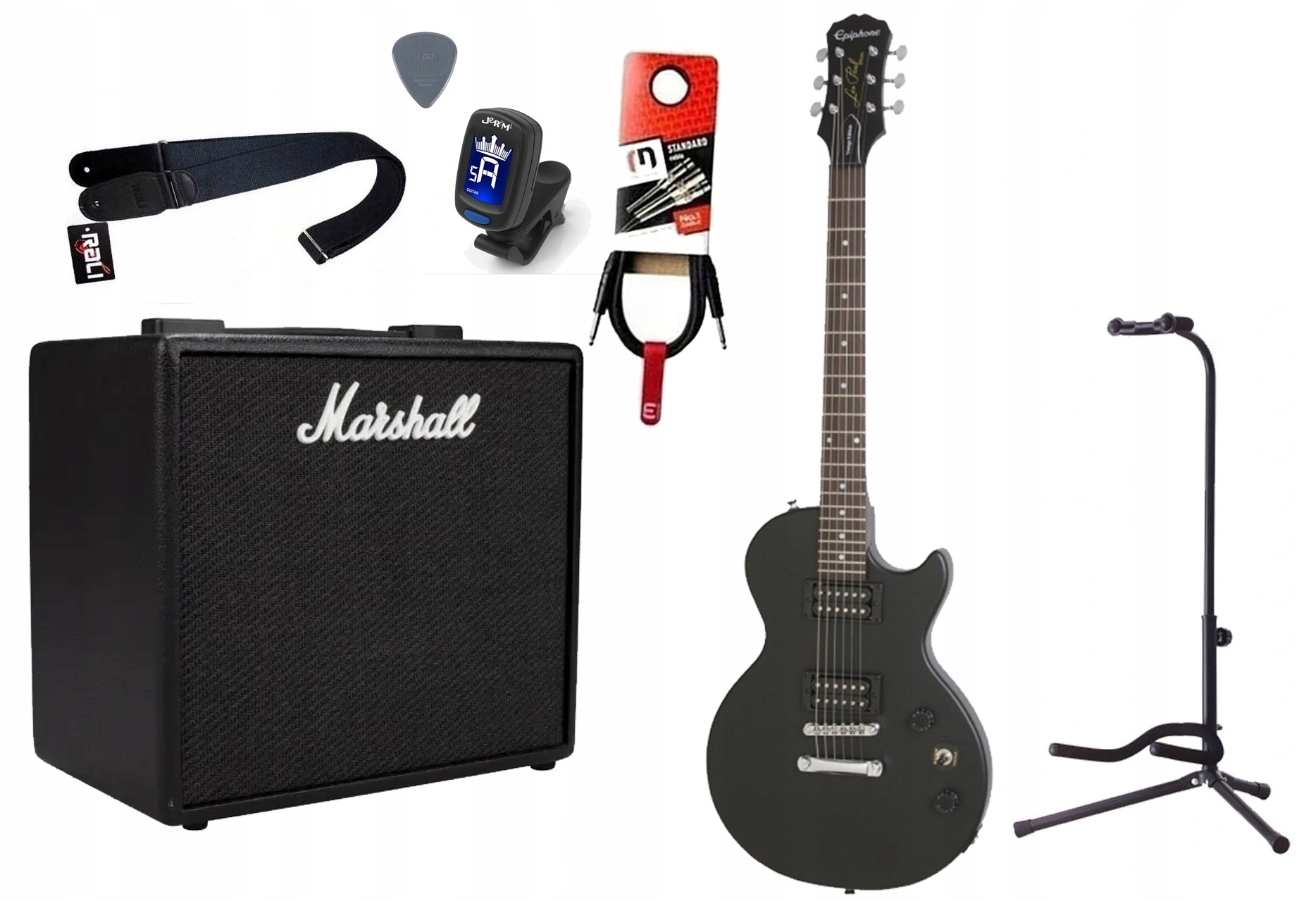 GITARA ELEKTRYCZNA + WZMACNIACZ 25W KABEL ZESTAW