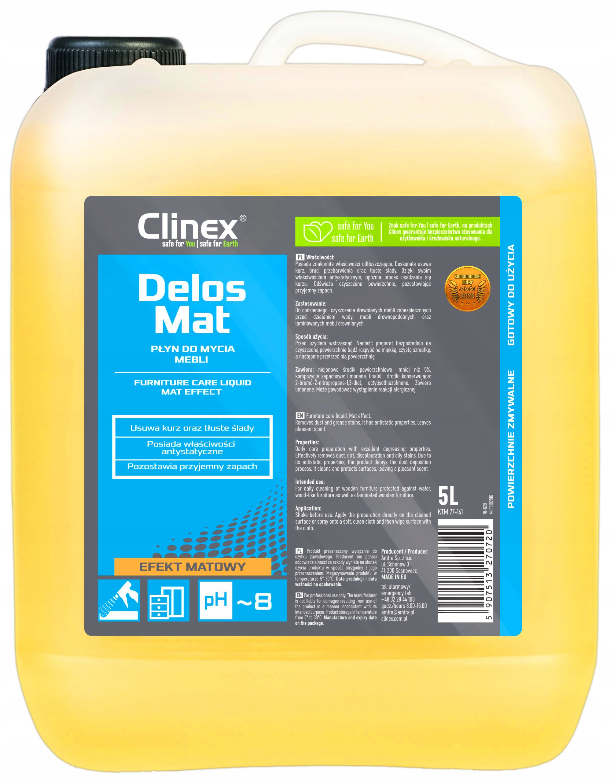

Clinex Delos Mat Do Pielęgnacji Mebli Matowy 5L