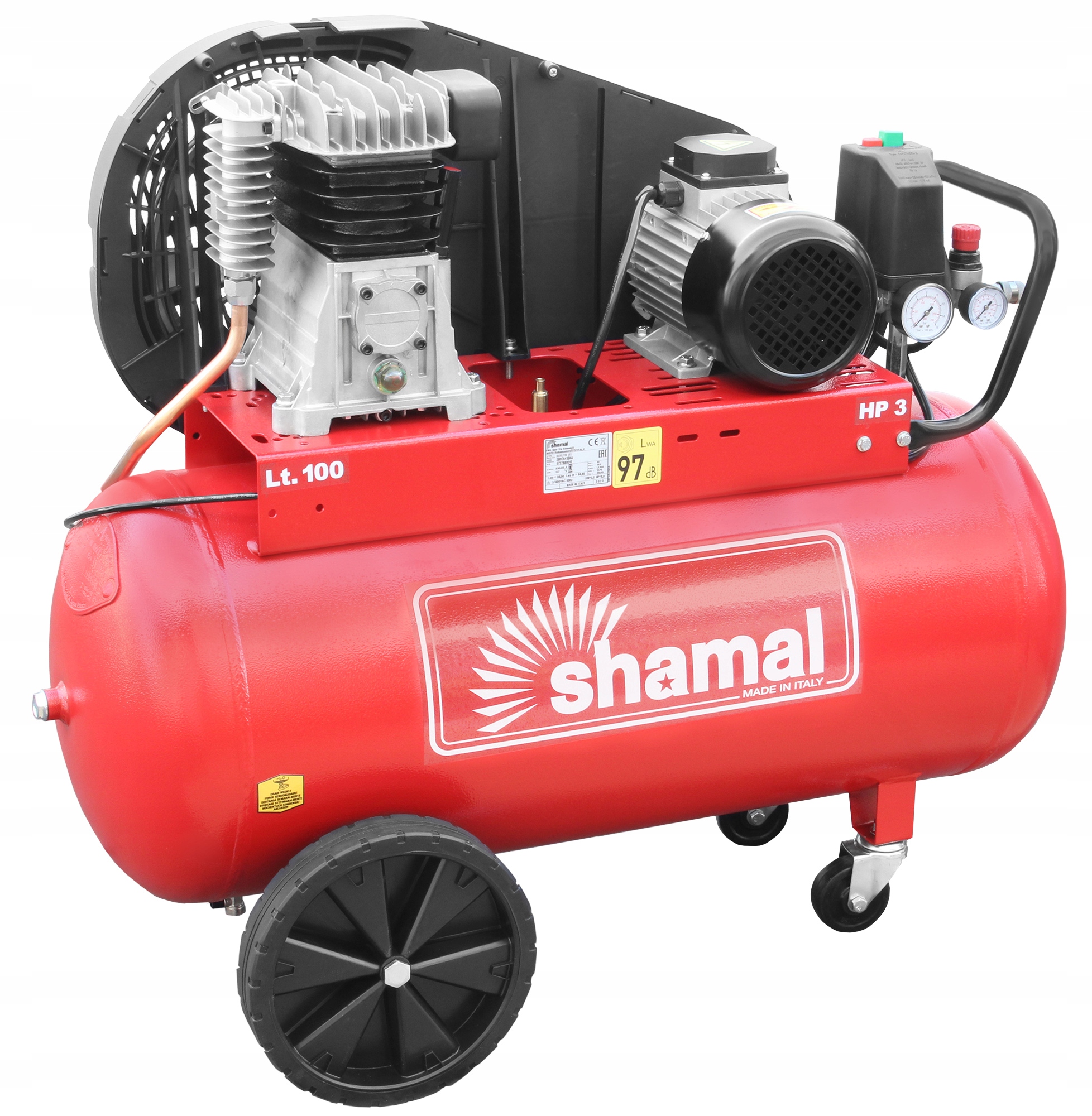 SHAMAL KOMPRESOR SPRĘŻARKA TŁOKOWA CT 330/100 SB28C 2KW 400V