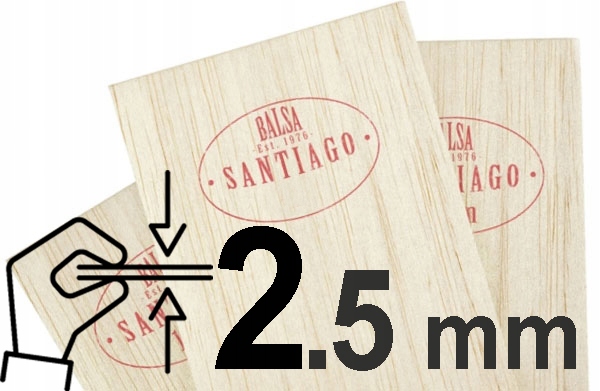 

Balsa Modelarska 2,5mm Deska Drewno Do Makiet 50cm