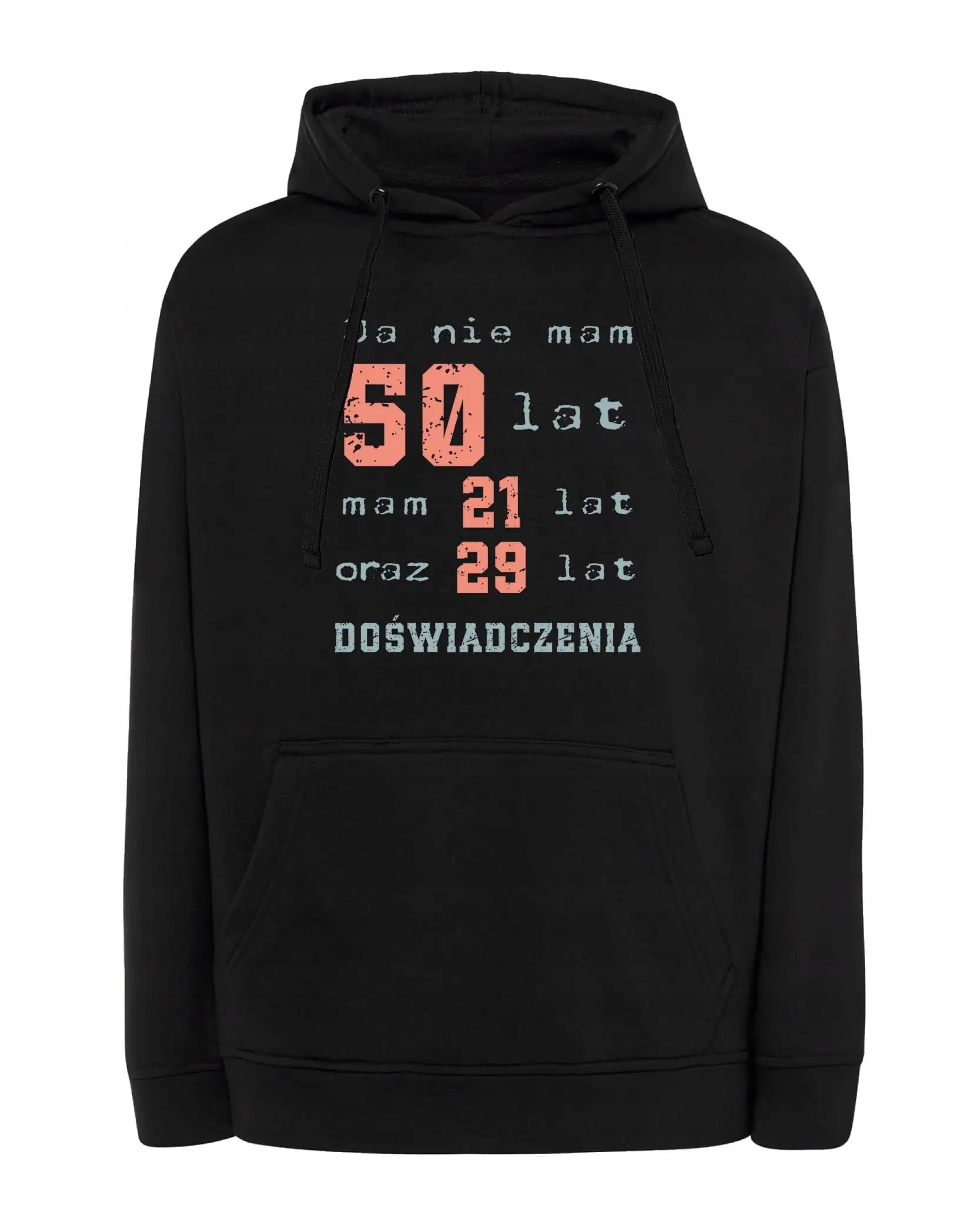Mikina s kapucí Personalizovaná Narozeniny Roky zkušeností Černá XL