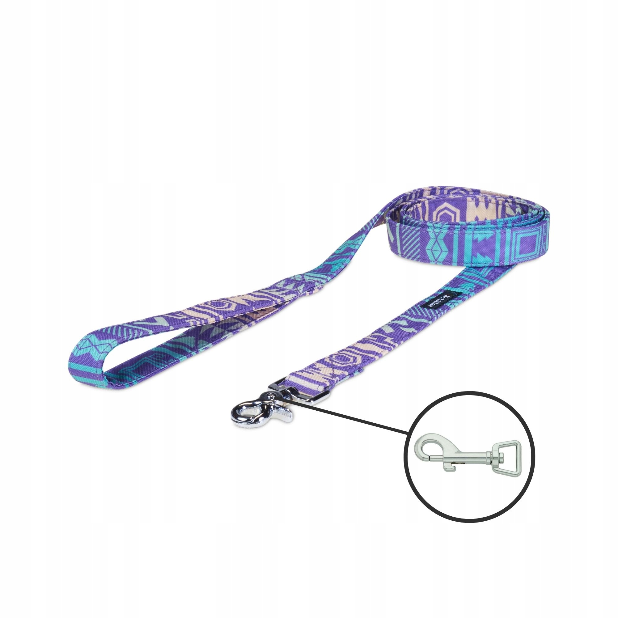 Levně Vodítko městské pro malého středního psa fialové aztécké 200cm 20mm S M