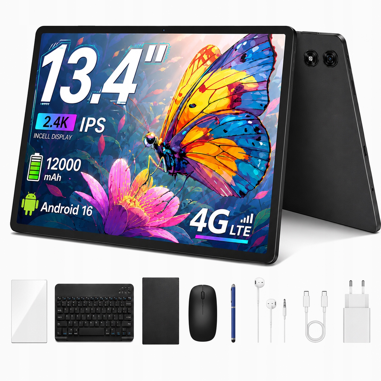 2 v 1 – 13,4" Tablet Aorlym P13Pro 48+256GB 12000mAh 4G Lte SIM/Android