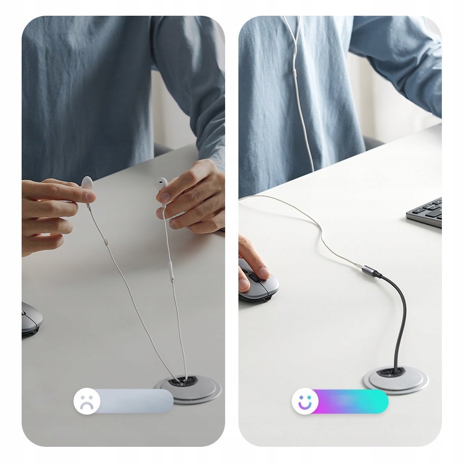 UGREEN PRZEWÓD KABEL AUX PRZEDŁUŻACZ MINI JACK 2m DOBRA JAKOŚĆ DŹWIĘKU Złącza minijack 3,5 mm - minijack 3,5 mm