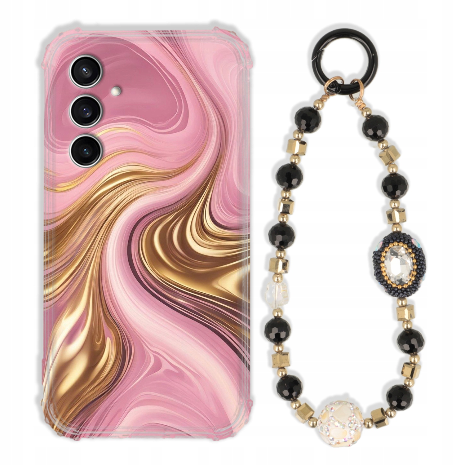 Puzdro Pre Samsung S23 Fe Antishock Zirkóny Čierno-zlaté |odolné| Silné