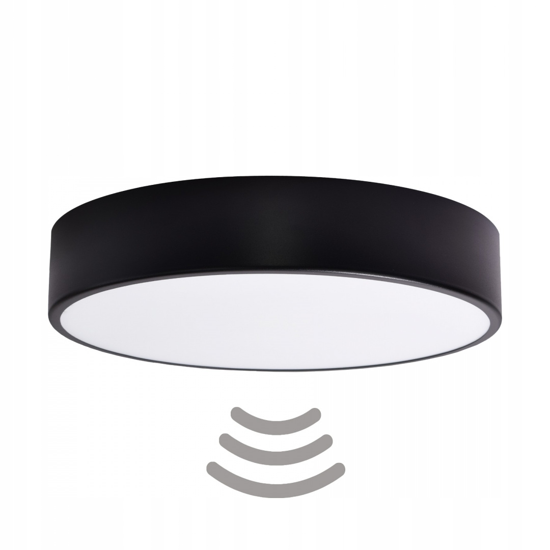 

Lampa sufitowa Plafon Cleo 400 Czarn Czujnik Ruchu