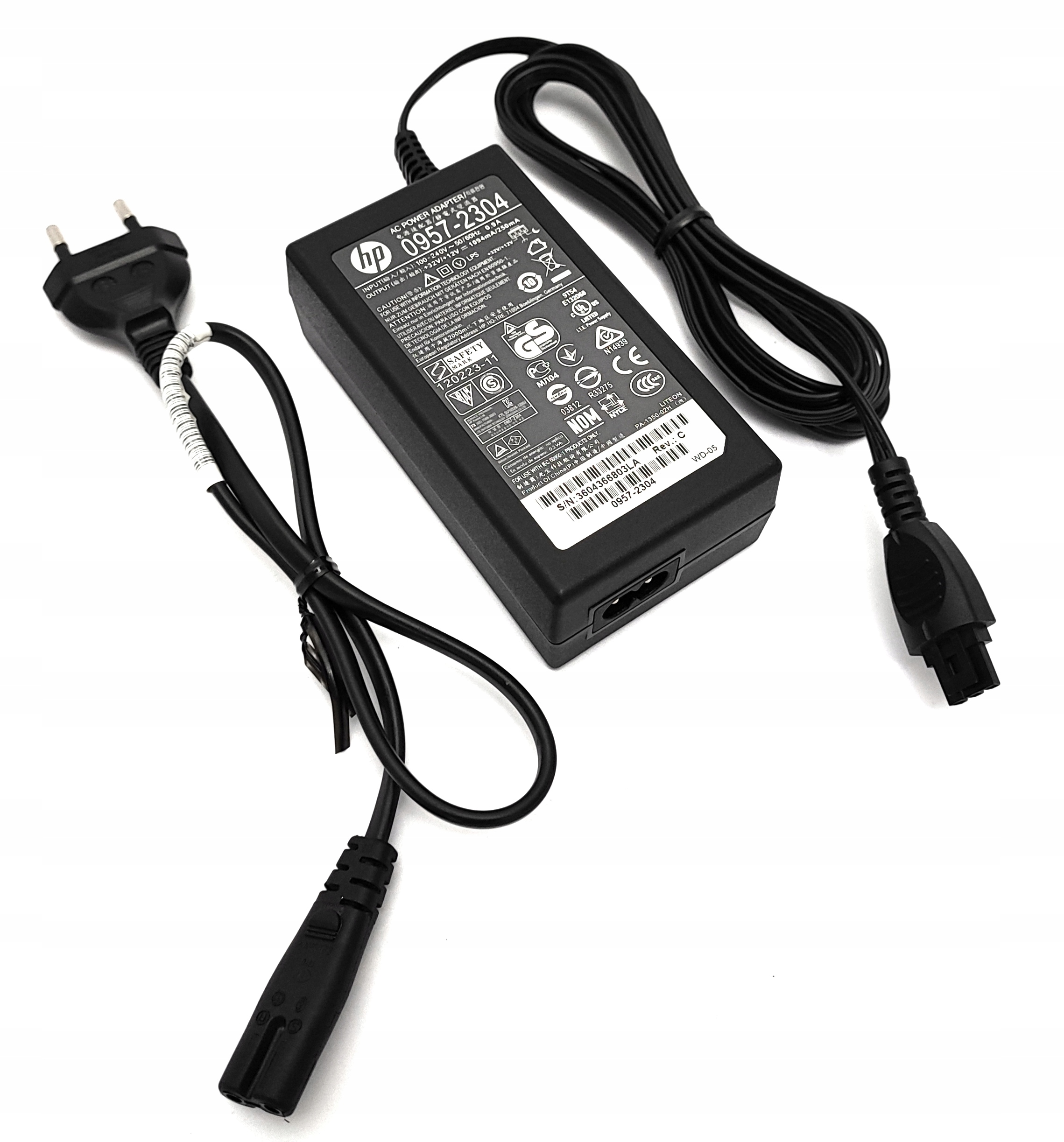Oryg. HP 0957-2304, +32V/+12V -1094mA/250mA +kabel