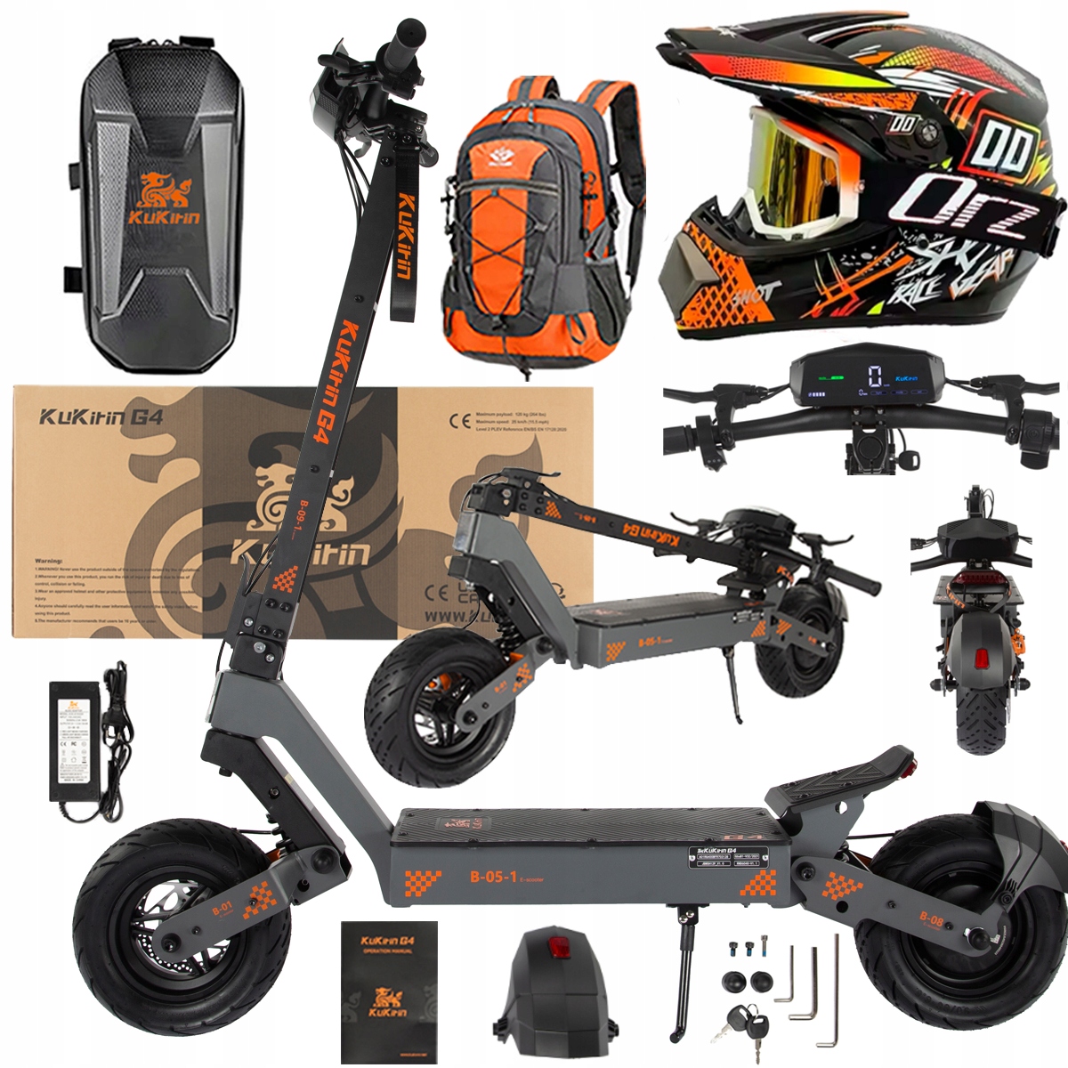 KuKirin G4 Skládací elektrická vozidla 2000W 70KM/H 60V 20Ah 75km +Dárek