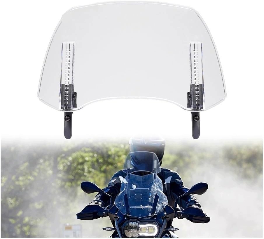 Univerzální motocyklový deflektor s nastavitelným sklem, větrák 30 cm, čistý
