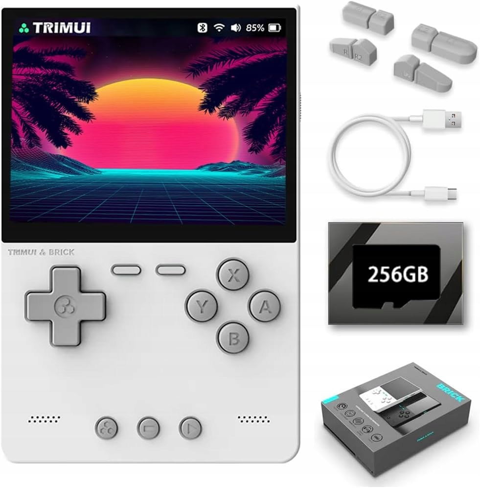 Prenosná konzola retro vrecko Trimui Brick TG3040 256GB biela Hry