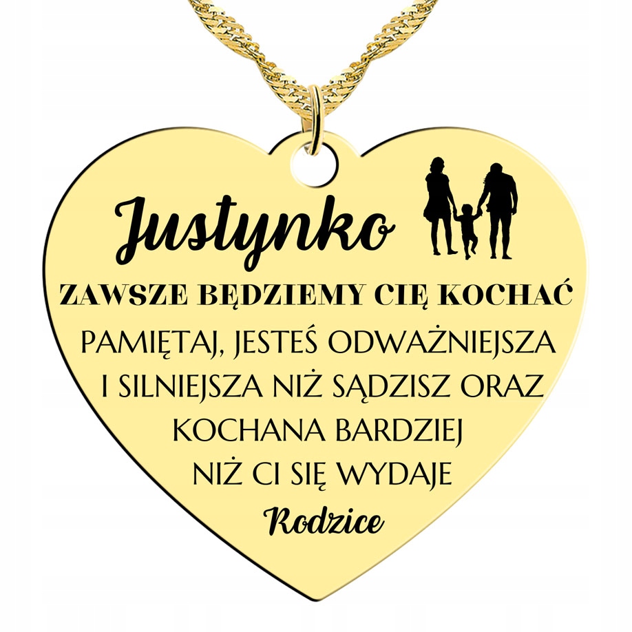 

Złoty Naszyjnik Serce Dla Córki Niej 925