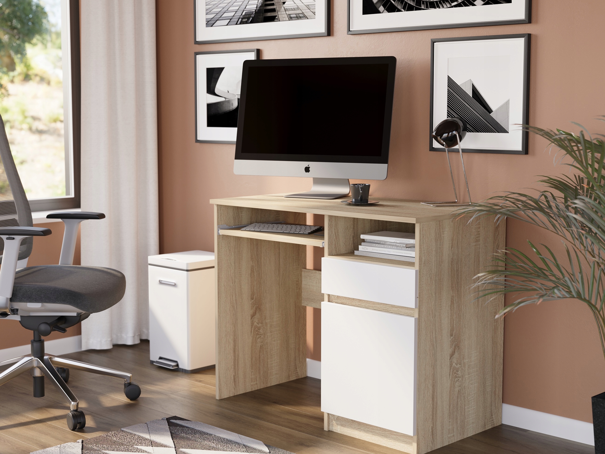 Meble biurko stolik 96cm N-35 MIX SONOMA