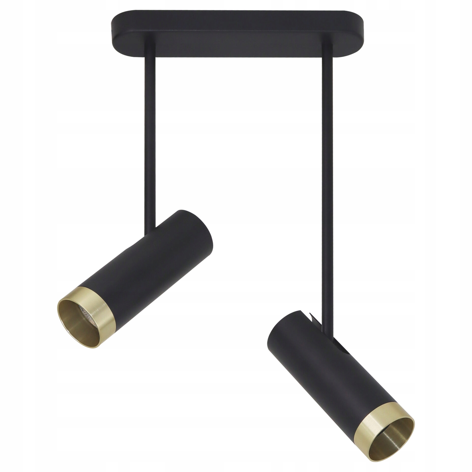 Stropní Svítidlo Reflektorová nástěnná lampa 2x GU10 Černá Zlatá Porto