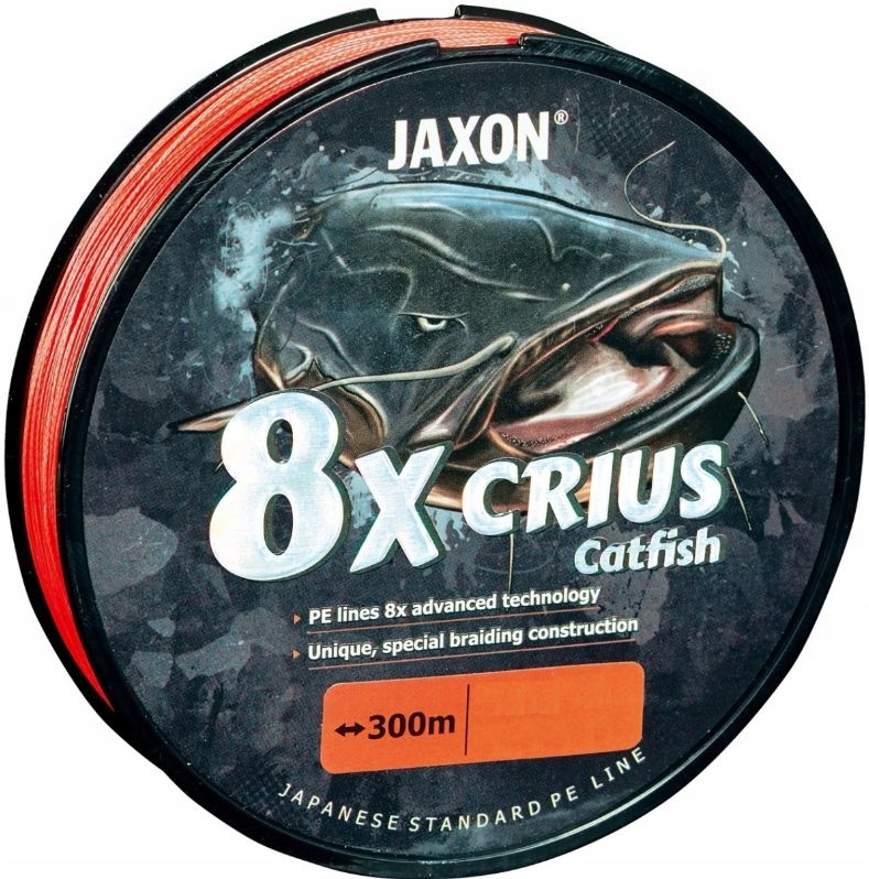 Plecionka Jaxon Crius 8X Catfish Orange 300m/ 0,45mm/ 80kg