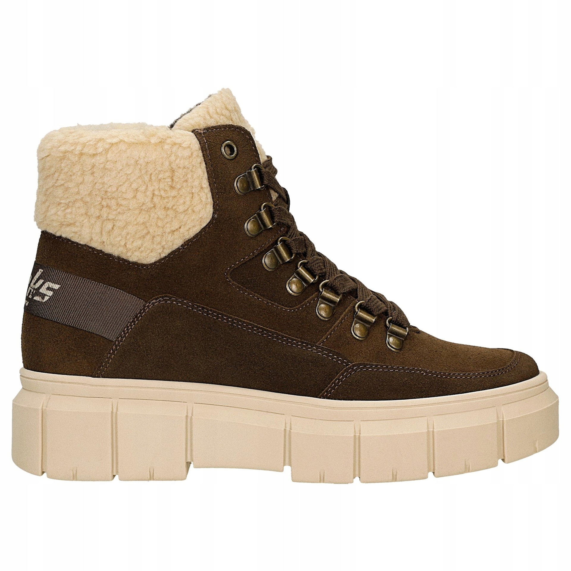 Hnědé čokoládové boty Relaks s kožíškem, velikost vel.