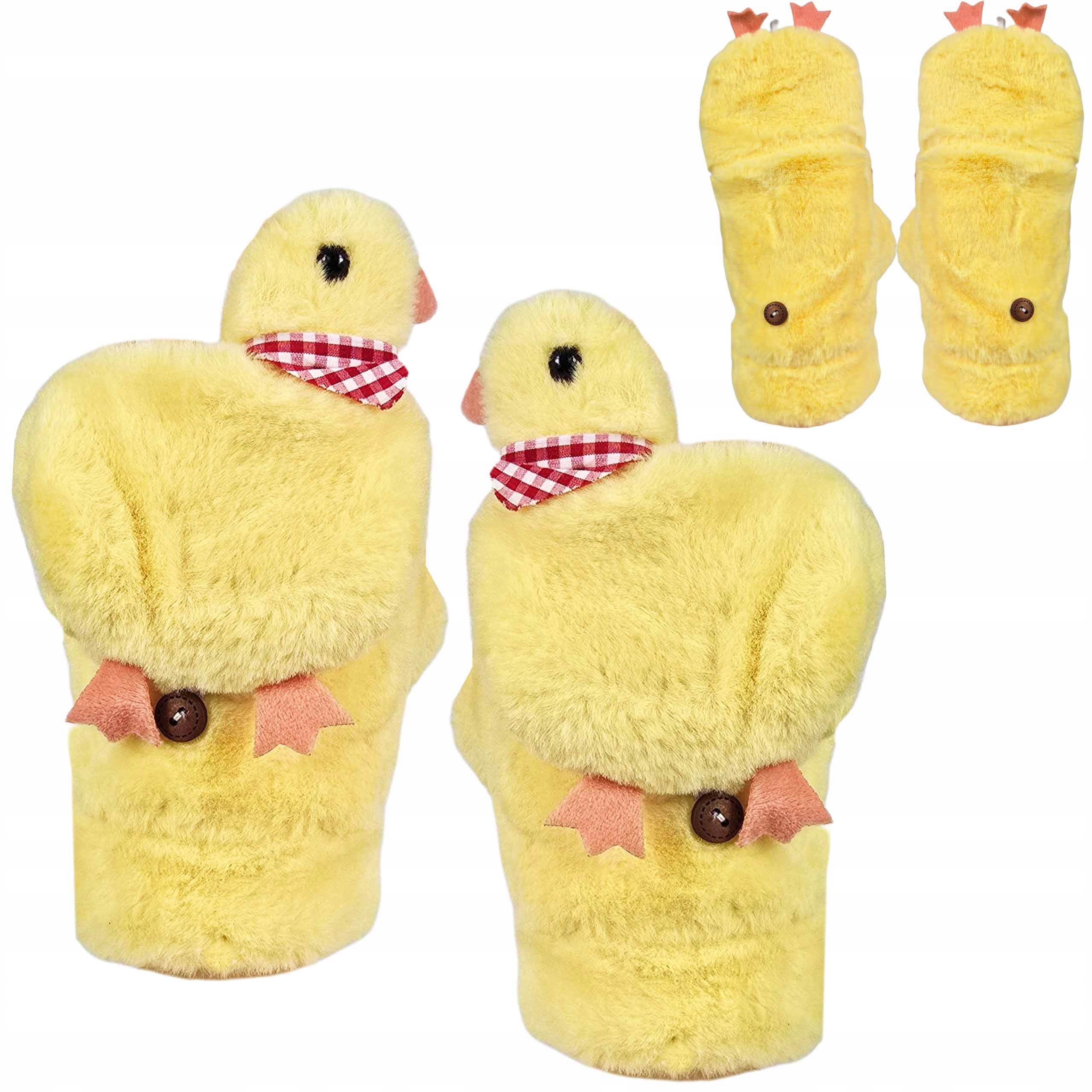 RĘKAWICZKI DZIECIĘCE ZIMOWE CIEPLUTKIE WŁOCHATE MIKTENKI KACZUSZKI