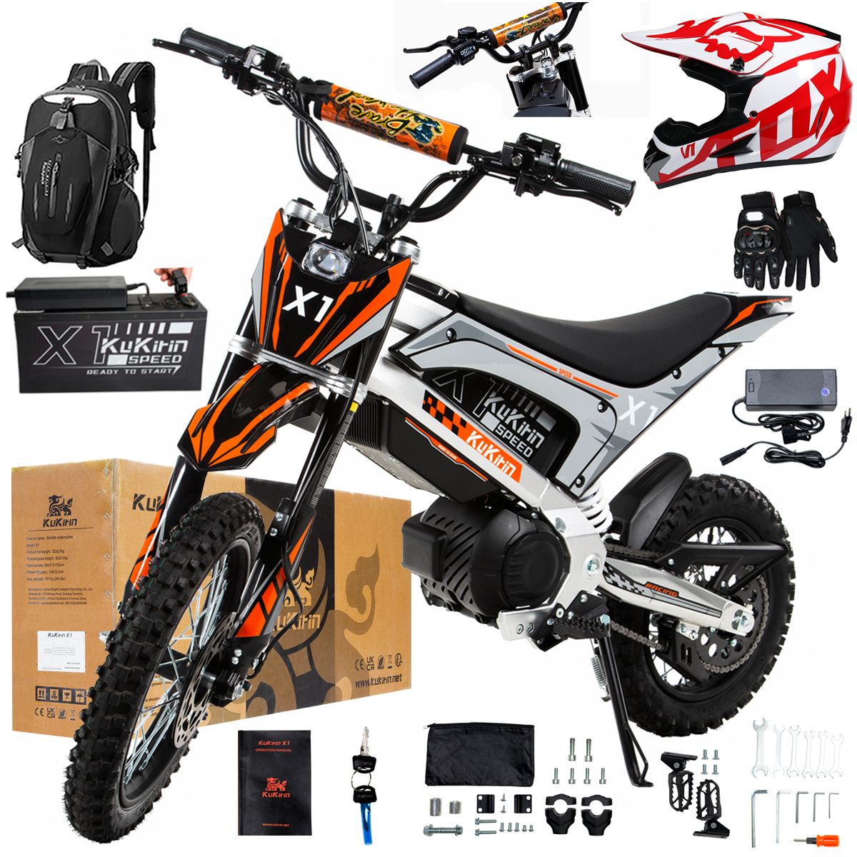 Kukirin X1 2026 Nové terénní elektrické vozidlo 2000W50KM/H 48V20.8Ah 14''