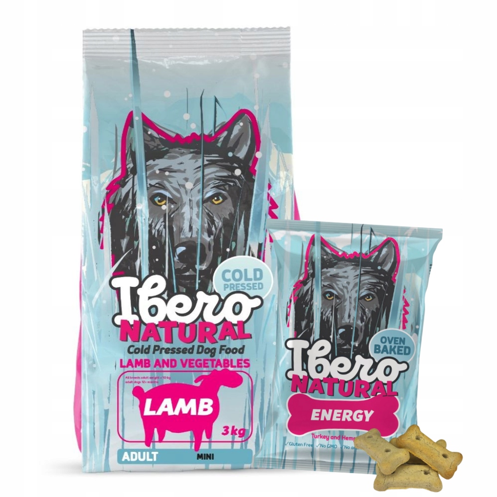 Levně Balíček pro psy malých plemen: Ibero Cold Press Lamb Snack Energy sušenky
