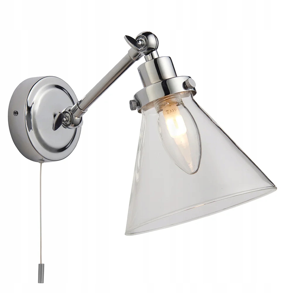 Kúpeľňové nástenné svietidlo Endon Faraday 1xG9 IP44 chróm/regulovateľné sklo