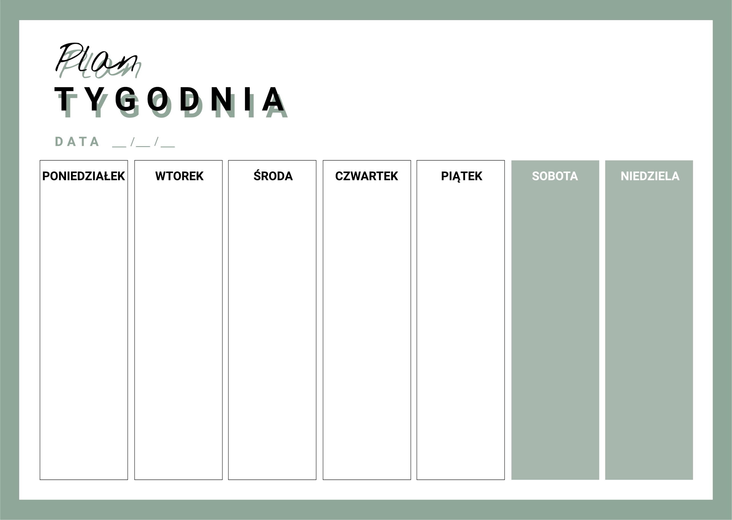 

Plan Tygodnia planer notes A4 26 kartek
