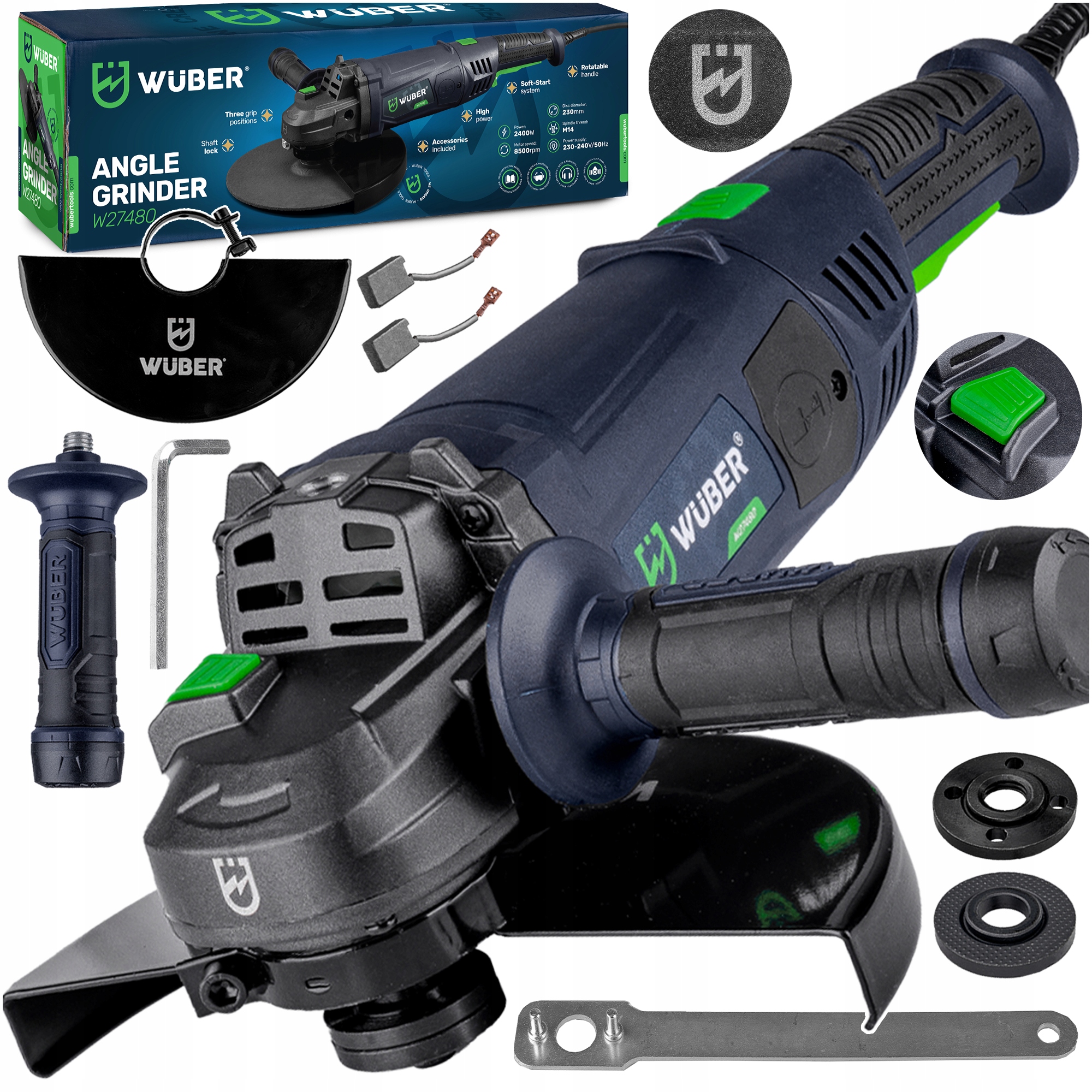 Szlifierka Kątowa 230MM Diax Kątówka Wolny Start Duża Mocna Wuber