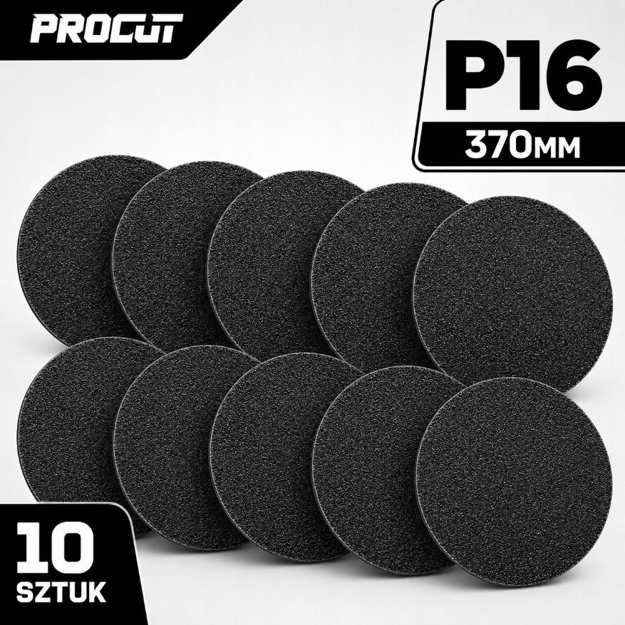 10x Krążek ścierny na rzepy Procut P16 370 mm do styropianu