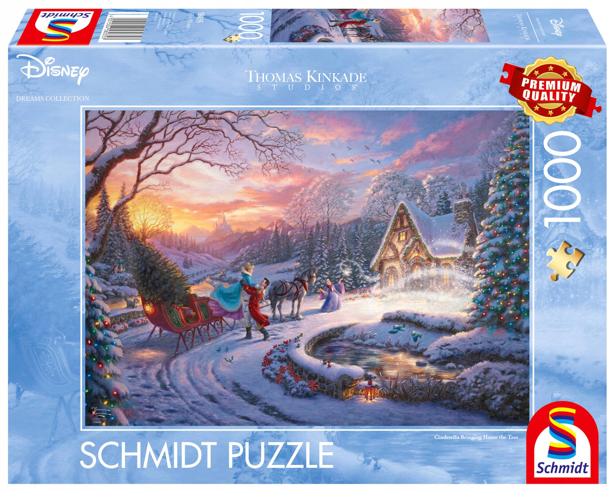 Puzzle 1000 Schmidt PQ KINKADE Kopciuszek Powrót do domu na święta Disney