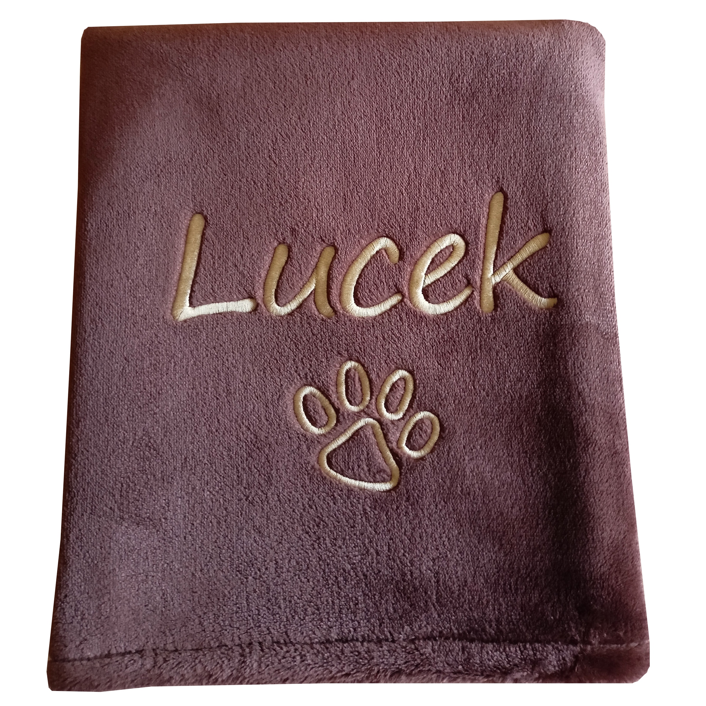 Levně Deka Pro Psa se jménem tlapky kosti Gruby Velké minky 80x100 cm