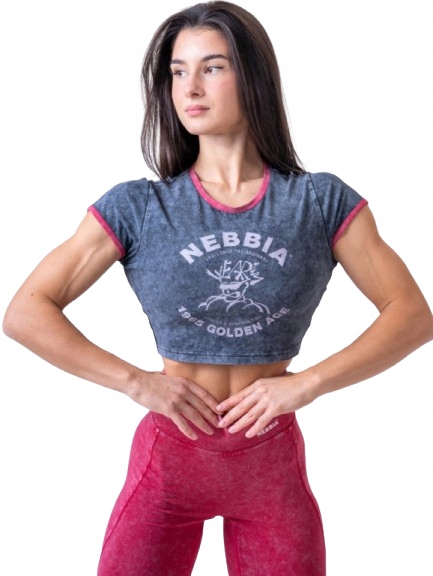 Koszulka crop top damski na siłownie treningowy No. 782 Xs Nebbia