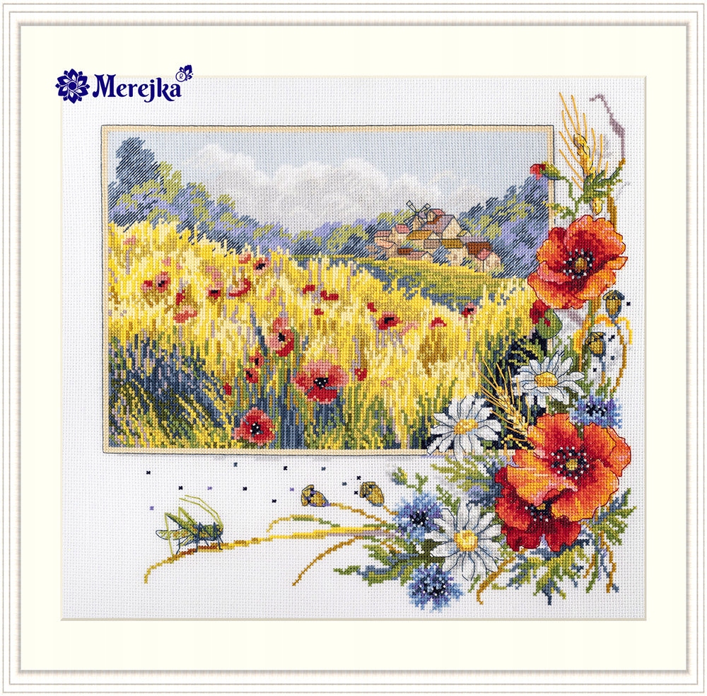 Sada pro křížkovou výšivku „Letní louka“ 29.5 x 30 cm
