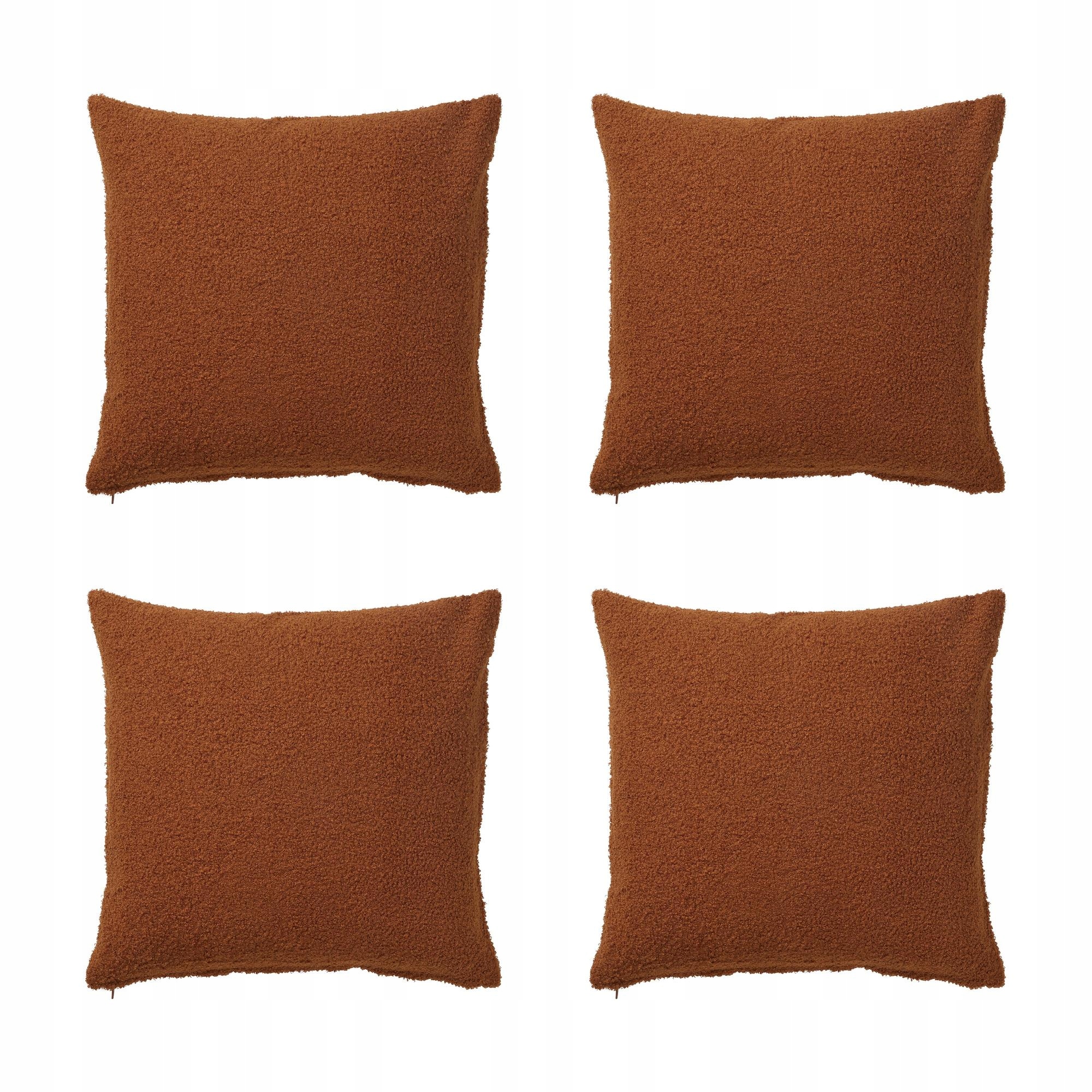 4 ks Povlak na polštář 50x50 cm hnědočervený, měkký polyester