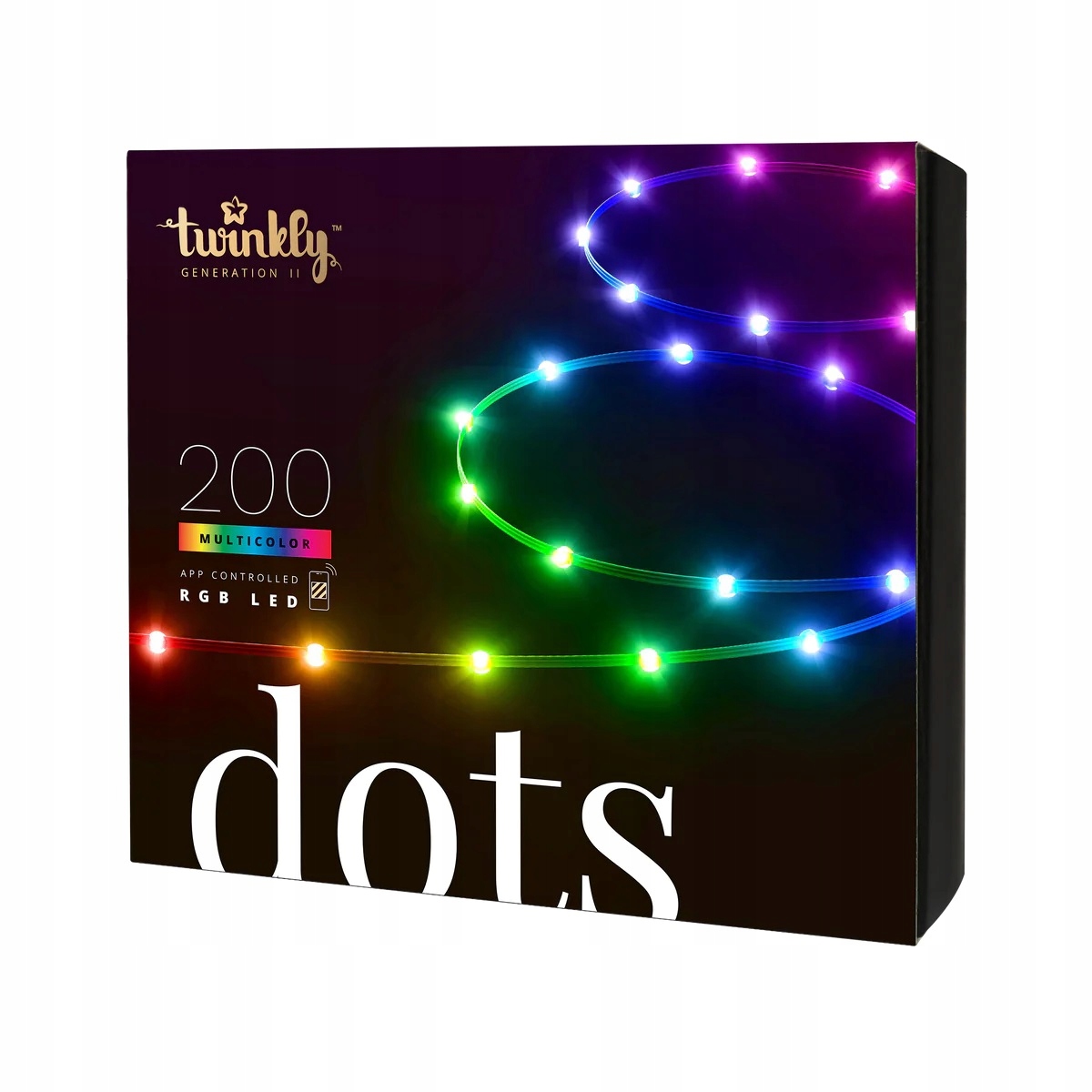 Twinkly|Dots Smart Led svetlá 200 Rgb (viacfarebné), 10 m, priehľadné|RGB