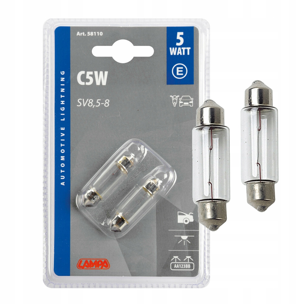 Żarówka halogenowa 12V rurka C5W 11x35 mm 5W SV8,5-82 sztuki
