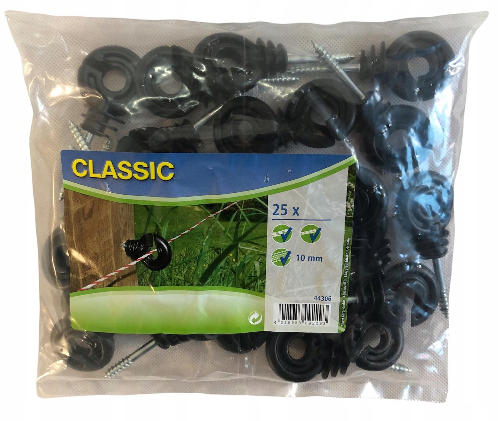 100 SZTUK Izolator okrągły wkręt do linki, drutu CZARNY Rodzaj okrągły