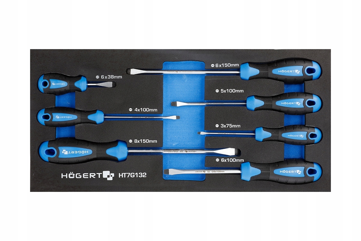 Zestaw wkrętaków płaskich 7szt wkład EVA Hogert