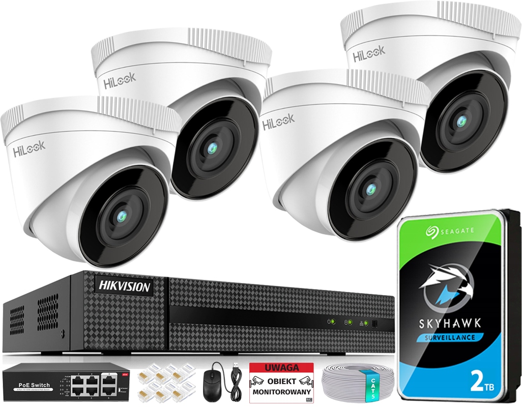 Sada na monitorovanie Ip 4 kamier 5Mpx Ipcam rekordér HWN-4108MH HDD2TB