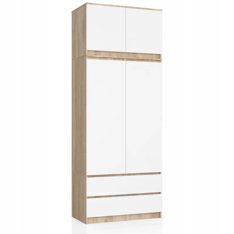 

Szafa S 90cm 2D 2SZ Sonoma Biała Nadstawka