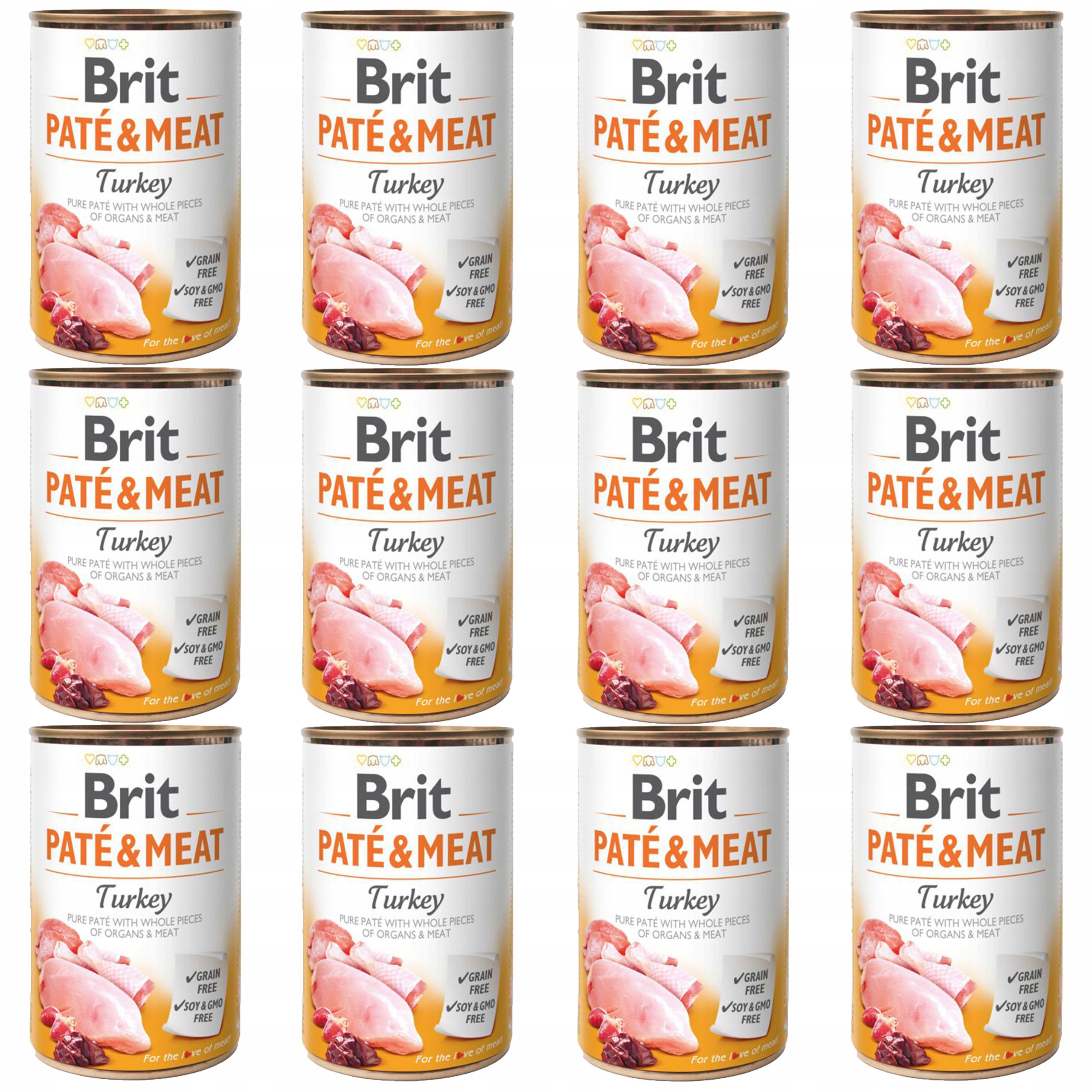 Levně Brit Pate & Meat Krmivo mokré pro psa Krůta 12 x 400 g
