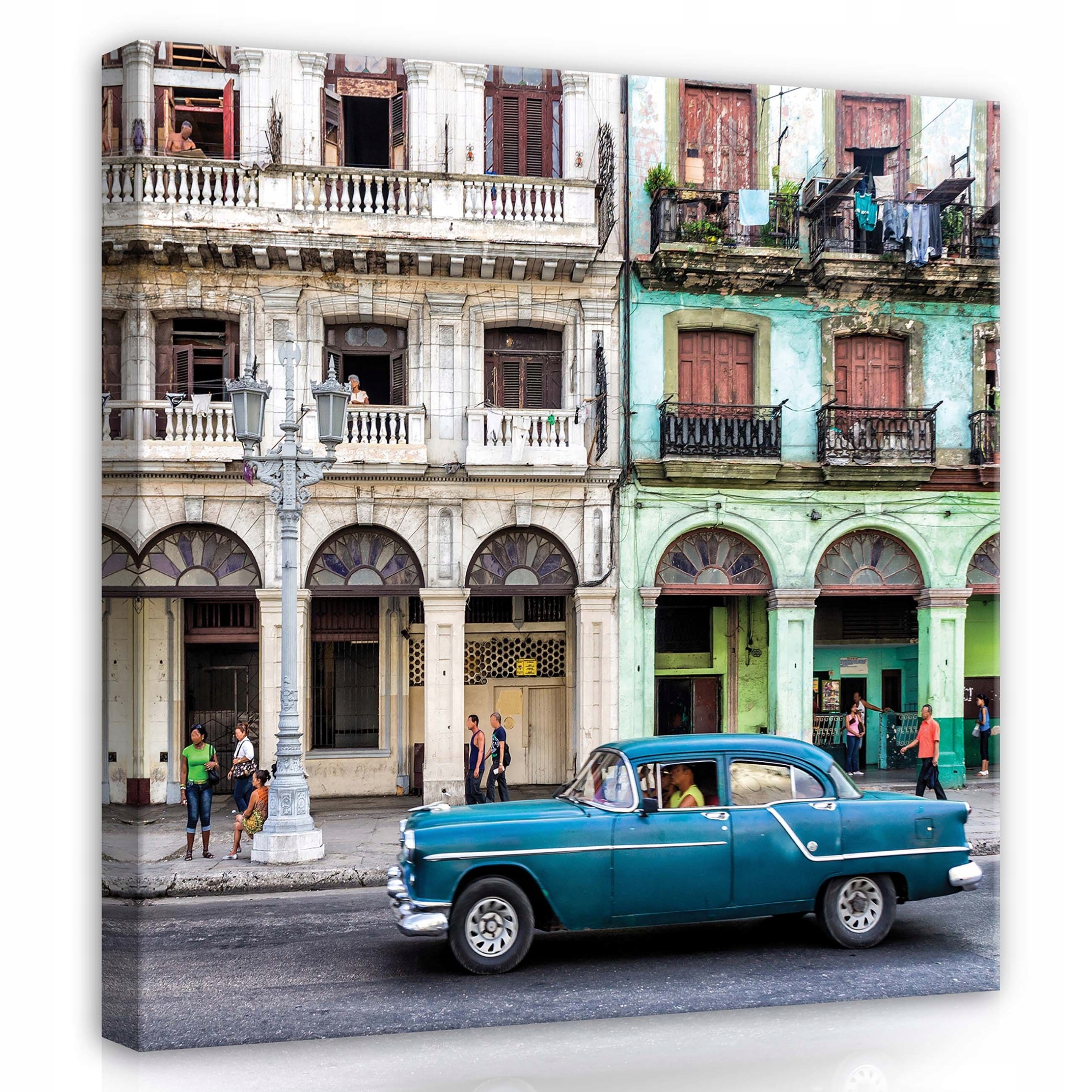 Obraz 80x80 Havana Kuba retro auto architektura ulice slunce život